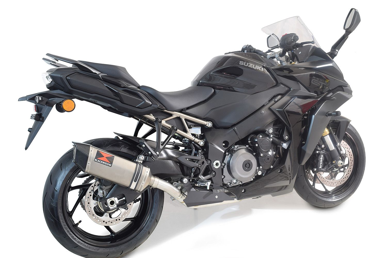 GSX-S 1000 / GT Gen 2 21-24 De-Cat Race Exhaust System 300mm Hexagonal Stainless Carbon Tip Silencer